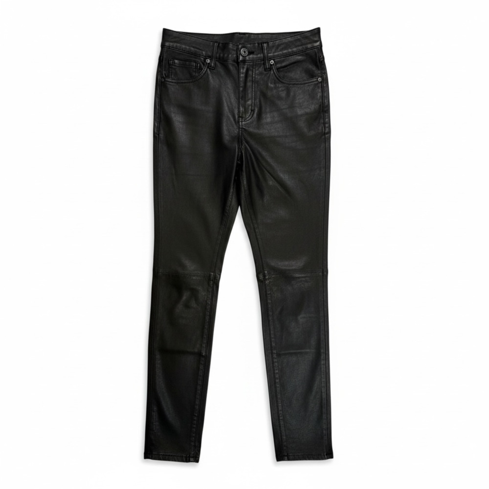 SPANX Faux Leather Like Ankle Skinny Pants in Black, Women's Size XS Petite
